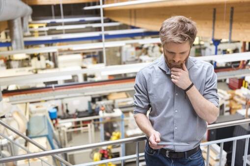 Businessman thinking for himself